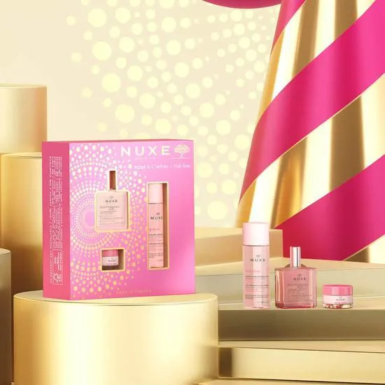 Nuxe Pink Fever Gift Set Lip Balm + Cleansing Foam + Huile Prodigieuse Florale