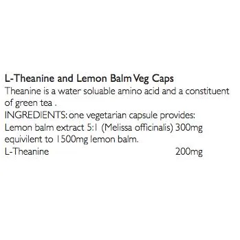 Viridian L-Theanine & Lemon Balm Veg Capsules 90 Capsules