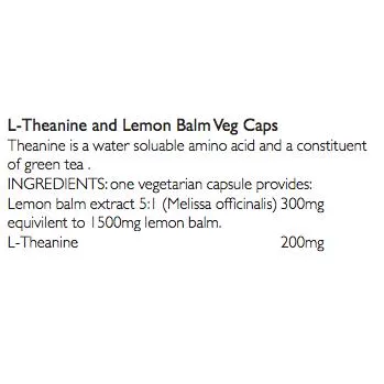 Viridian L-Theanine & Lemon Balm Veg Capsules 90 Capsules