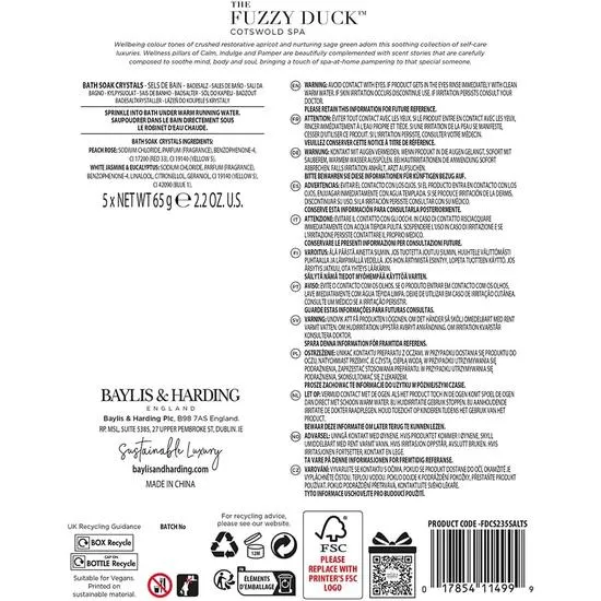 Baylis & Harding The Fuzzy Duck Cotswold Spa Bath Soak Crystals Gift Set