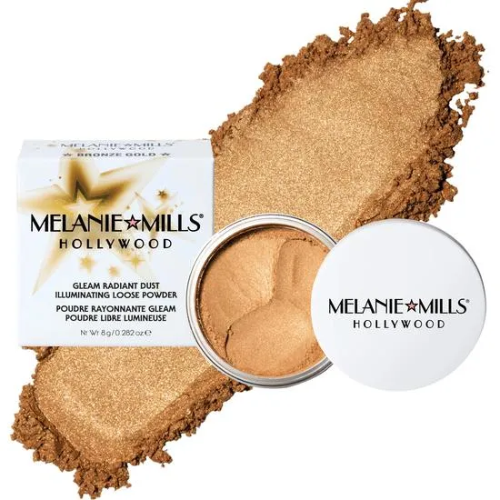 Melanie Mills Gleam Radiant Dust Shimmering Loose Powder For Face & Body Bronze Gold