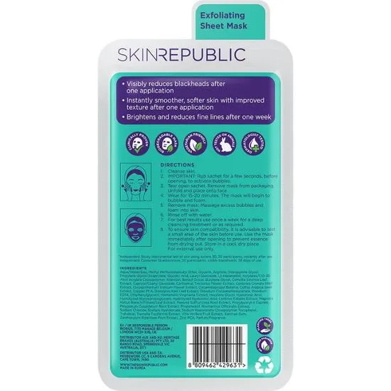 Skin Republic Glycolic Acid Oxygenating Face Sheet Mask 20ml