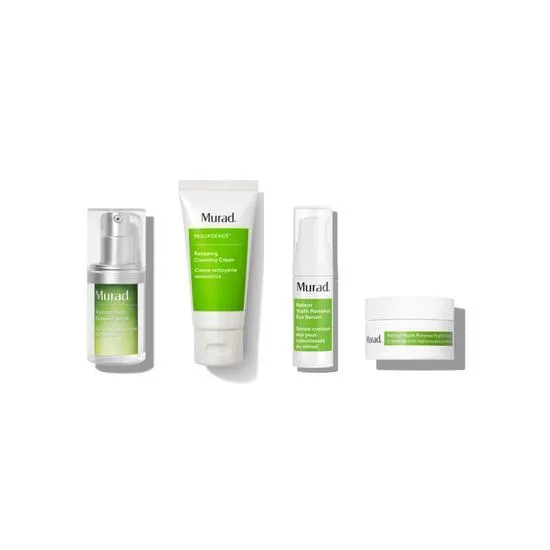 Murad The Derm Report On: Total Skin Renewal Cleansing Cream + Retinol Serum + Eye Serum + Night Cream