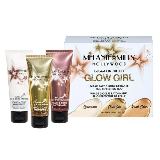 Melanie Mills Hollywood Glow Girl Gleam On The Go Body Radiance Kit