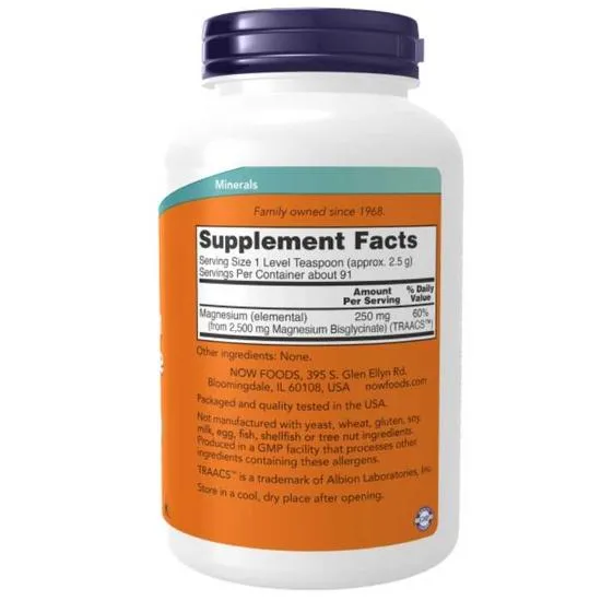 NOW Foods Magnesium Bisglycinate Powder 227g