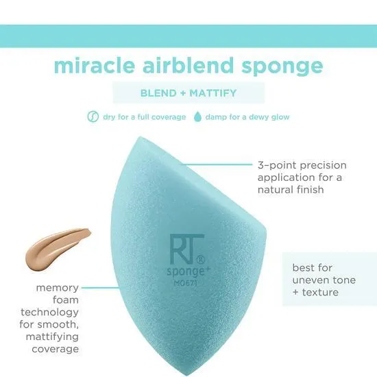 Real Techniques Sponge+ Miracle Airblend Sponge Blue