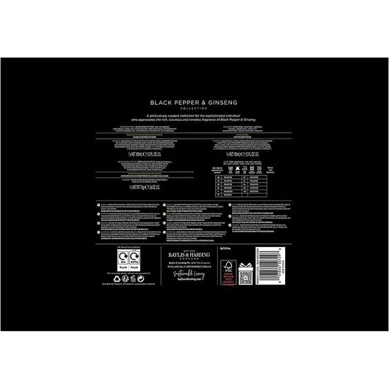 Baylis & Harding Black Pepper & Ginseng Luxury Gown Set Signature Collection