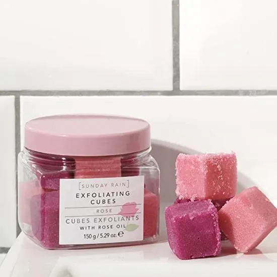 Sunday Rain Rose Exfoliating Cubes 150g