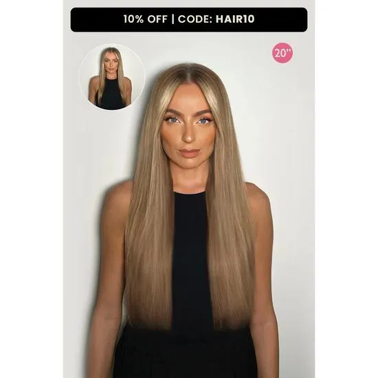 LullaBellz Luxury Gold 20" 200g 5 Piece Human Hair Extensions Caramel Blonde