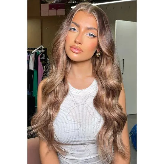 LullaBellz Luxury Gold 22" 250g 5 Piece Human Hair Extensions Caramel Blonde