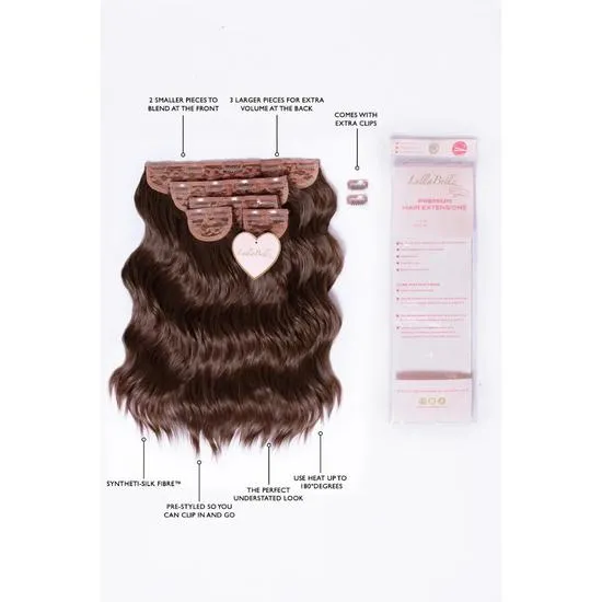 LullaBellz Super Thick 16'' 5 Piece Brushed Out Wave Clip In Hair Extensions Champagne Blonde