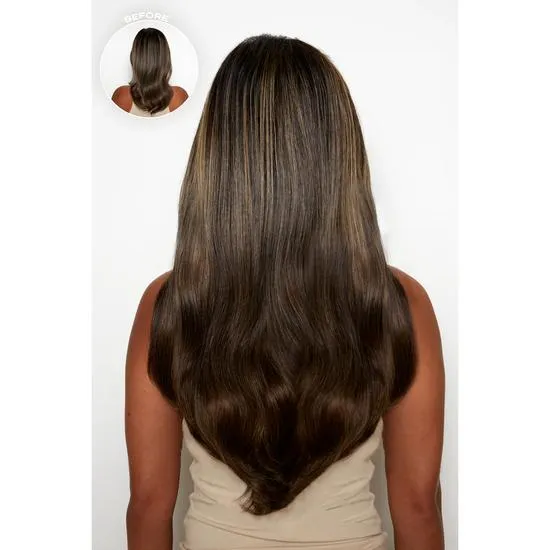 LullaBellz 18" 1 Piece Hidden Halo Blow Dry Hair Extensions BROWNS | BLONDETTE