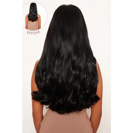 LullaBellz Super Thick 22" 5 Piece Blow Dry Wavy Clip In Hair Extensions Bleach Blonde
