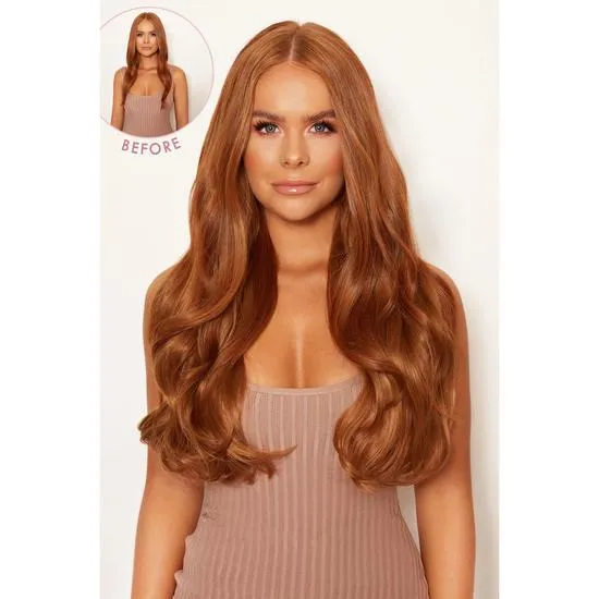 LullaBellz Super Thick 22" 5 Piece Blow Dry Wavy Clip In Hair Extensions Bleach Blonde