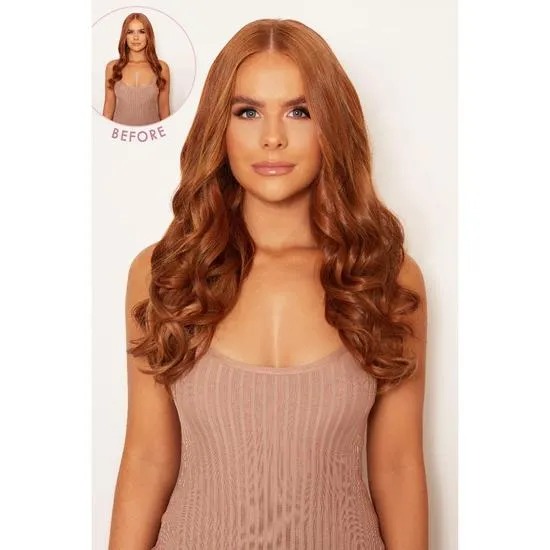 LullaBellz Thick 16" 1 Piece Curly Clip In Hair Extensions Bleach Blonde