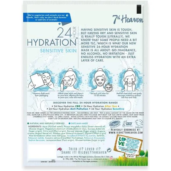 Montagne Jeunesse 7th Heaven 24h Hydration Sensitive Skin Sheet Mask 16g