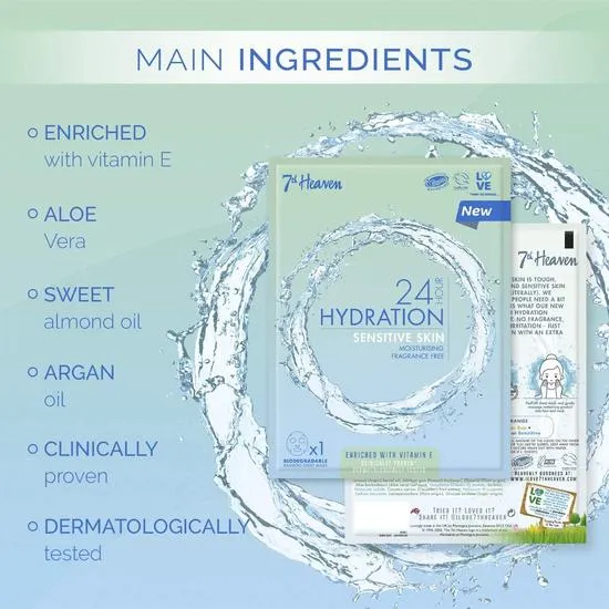 Montagne Jeunesse 7th Heaven 24h Hydration Sensitive Skin Sheet Mask 16g