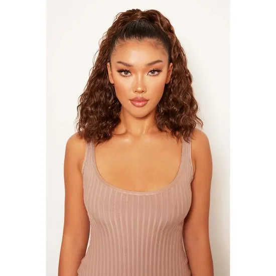 LullaBellz Mini Grande 18" 90s Crimp Wraparound Pony BLONDES | CARAMEL BLONDE