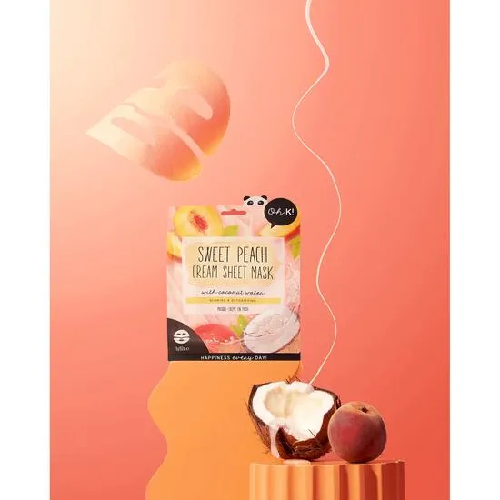 Oh k! Peach & Coconut Water Cream Sheet Mask Pack of 5