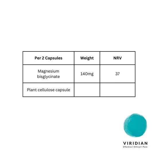 Viridian Magnesium Bisglycinate Capsules 60 Capsules