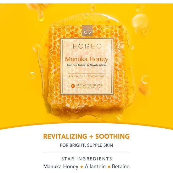 FOREO UFO Manuka Honey Revitalising Face Mask Pack of 3