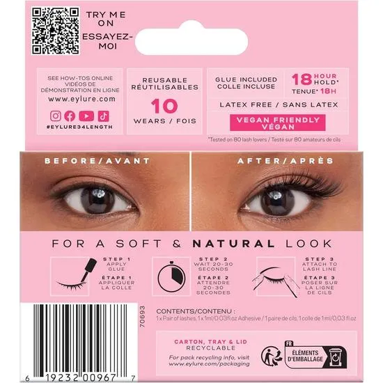 Eylure No. 030 3/4 Length False Lashes Black
