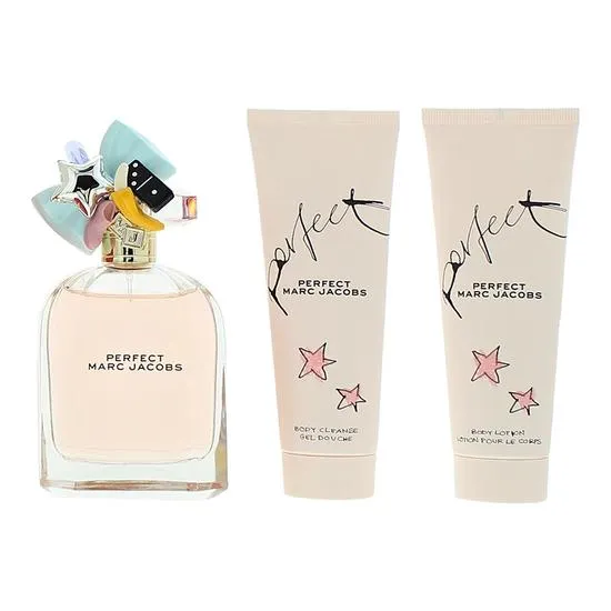 Marc Jacobs Perfect Eau De Parfum Gift Set 100ml Eau De Parfum, 75ml Body Lotion, 75ml Shower Gel
