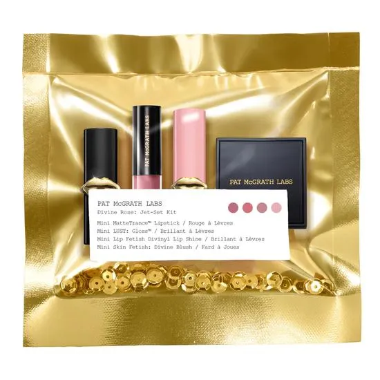 Pat McGrath Labs Divine Rose: Jet-Set Kit Mini Lip Balm, Lipstick & Gloss