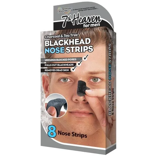 Montagne Jeunesse Men's Blackhead Nose Strips Charcoal & Tea Tree Box of 8