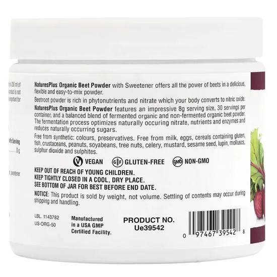 Nature's Plus Organic Beet Powder 240g