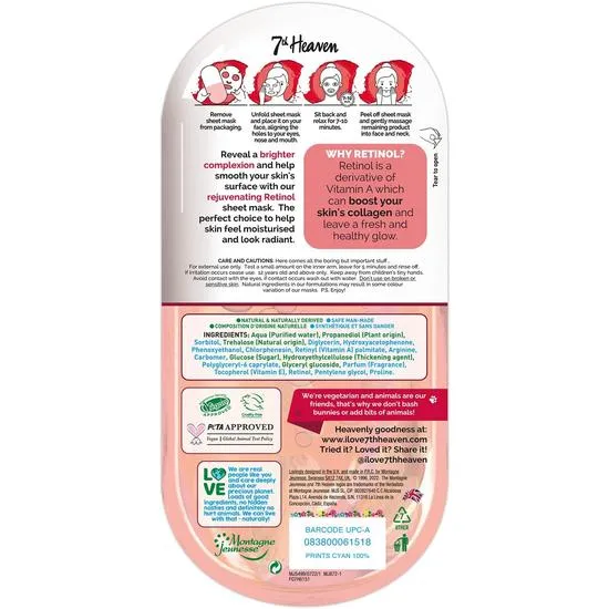 Montagne Jeunesse Nutriactive Retinol Sheet Mask Pack of 1