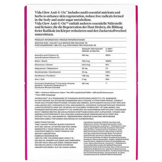 Vida Glow Anti G Ox 30 x 2g