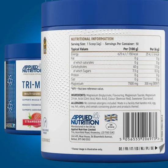 Applied Nutrition Tri-Magnesium Blue Raspberry 200g