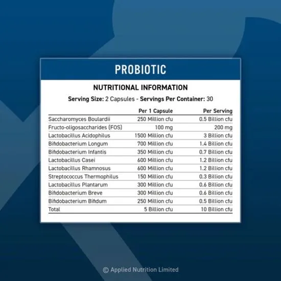 Applied Nutrition Probiotic Capsules 60 Capsules