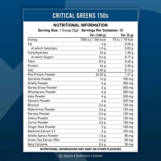 Applied Nutrition Critical Greens Lemon & Lime 150g