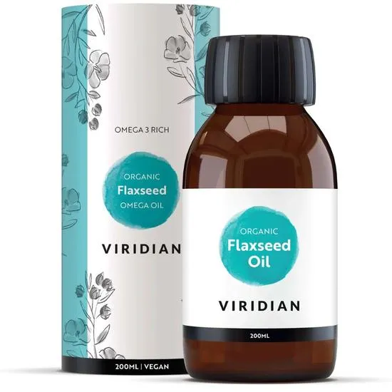 Viridian 100% Organic Golden Flaxseed Oil 200ml