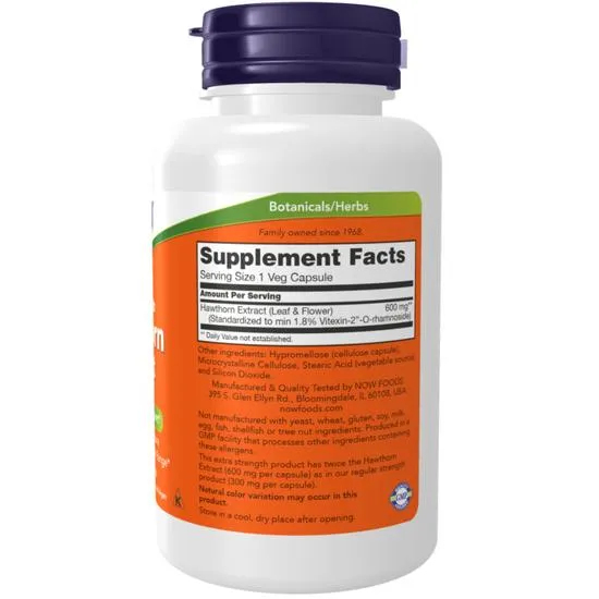 NOW Foods Hawthorn Extract 600mg Extra Strength Capsules 90 Capsules