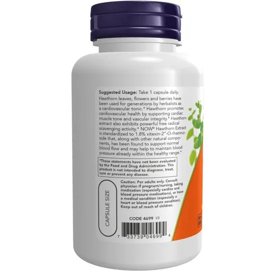 NOW Foods Hawthorn Extract 600mg Extra Strength Capsules 90 Capsules