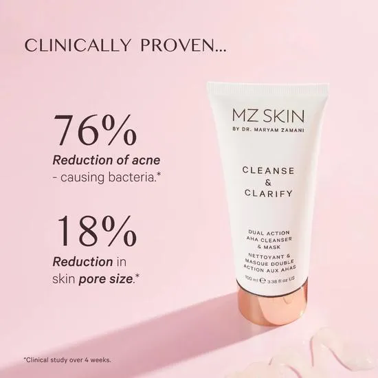 MZ Skin Cleanse & Clarify Dual Action AHA Cleanser & Mask 100ml