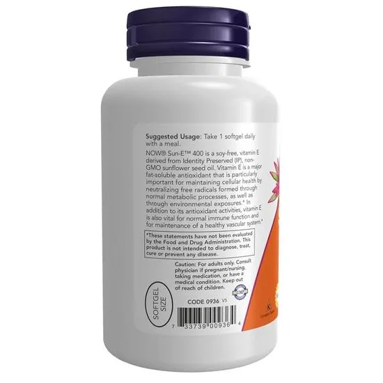 NOW Foods Sun-E 400iu Softgels 60 Softgels