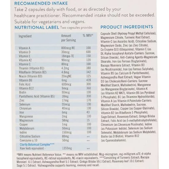 Neubria Spark Memory Vegan Capsules 60 Capsules