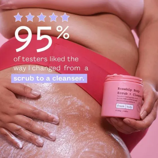 Frank Body Rosehip Body Scrub + Cleanser 100g