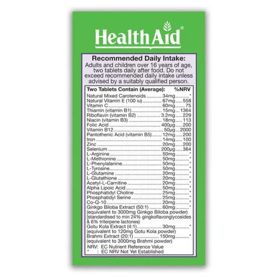 Health Aid BrainVit Tablets 60 Tablets