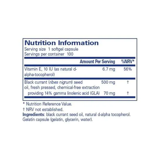 Pure Encapsulations Black Currant Seed Oil Softgels 100 Softgels