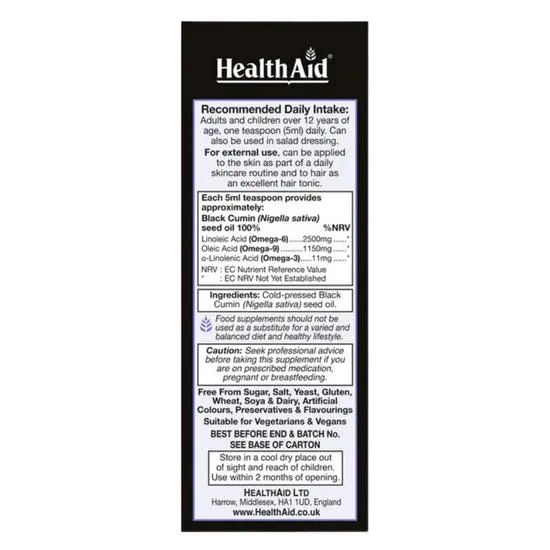 Health Aid Black Seed Oil 150ml