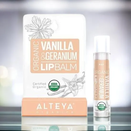Alteya Organics Lip Balm Vanilla & Geranium 5g