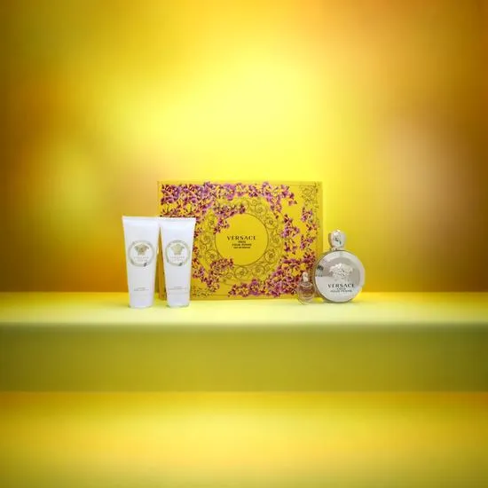 Versace Eros Pour Femme Gift Set 100ml Eau De Parfum + 5ml Eau De Parfum + 100ml Body Lotion + 100ml Shower Gel