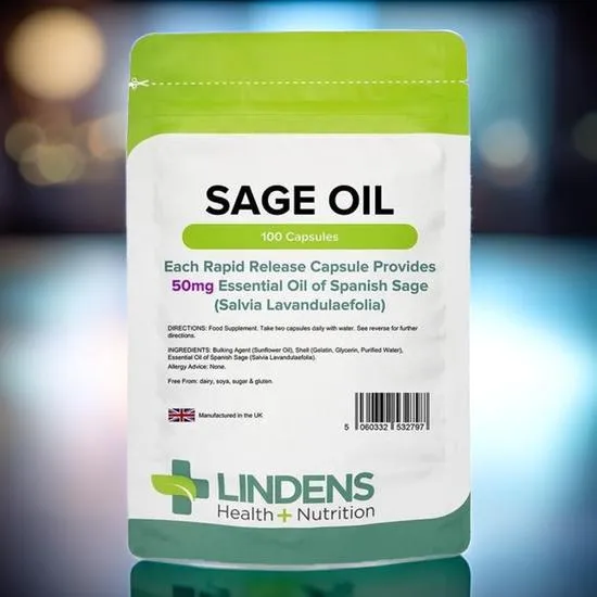 Lindens Sage 50mg Essential Oil Capsules 100 Capsules