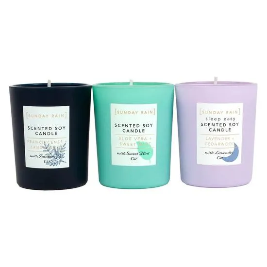 Sunday Rain Scented Candle Trio Set Mini