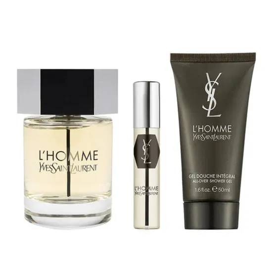 Yves Saint Laurent L'Homme Men's Aftershave Gift Set 100ml Eau De Toilette + 50ml Shower Gel + 10ml Eau De Toilette